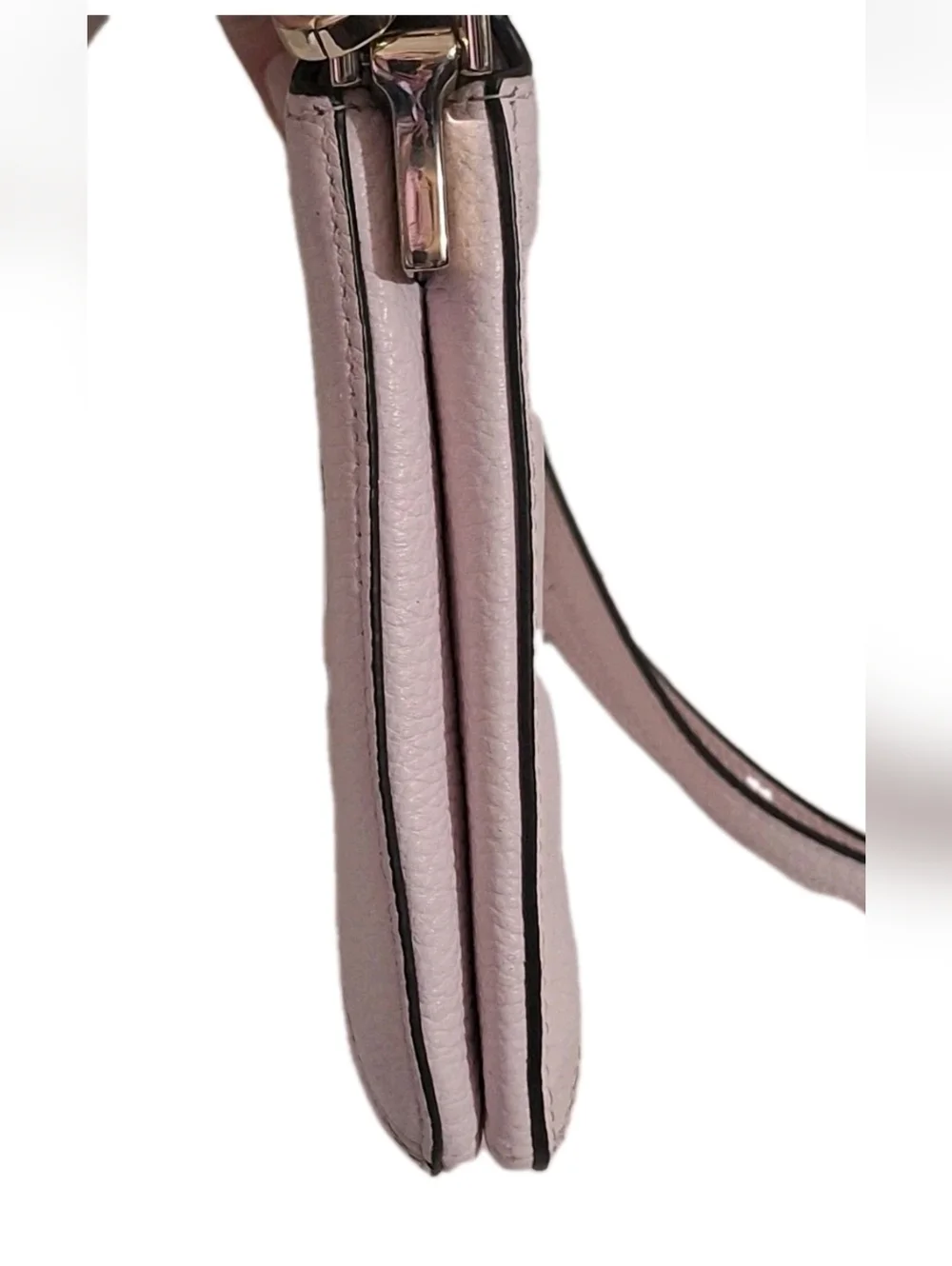 Kate Spade Lena Double Compartment Shimmer Pink Leather Crossbody Bag KH430